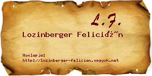 Lozinberger Felicián névjegykártya